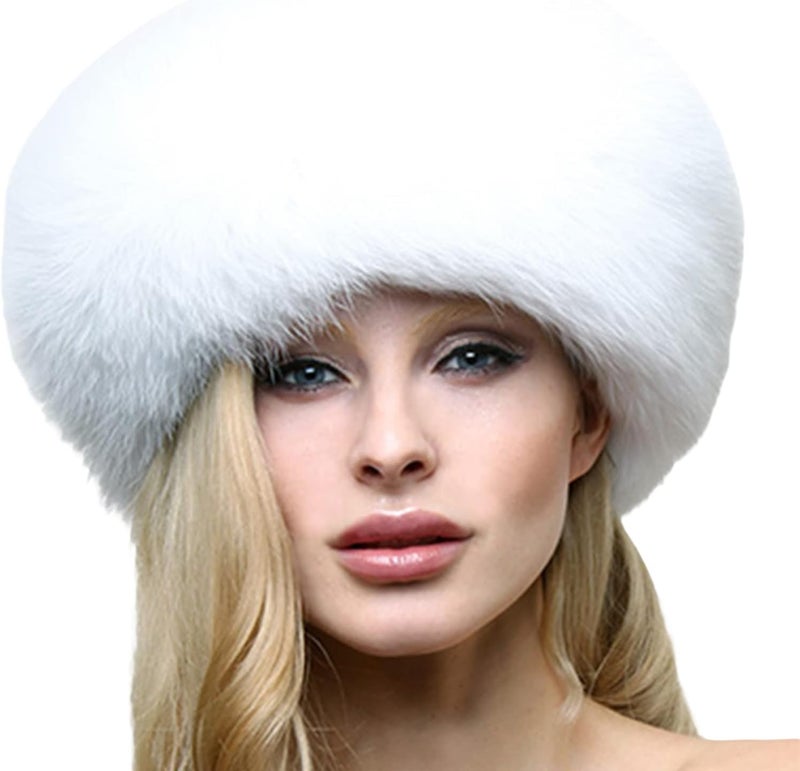 PMIYS Womens Faux Fur Hat Winter Russian Hats Warm Skiing Hat Fluffy Earmuff Hat - Image 1